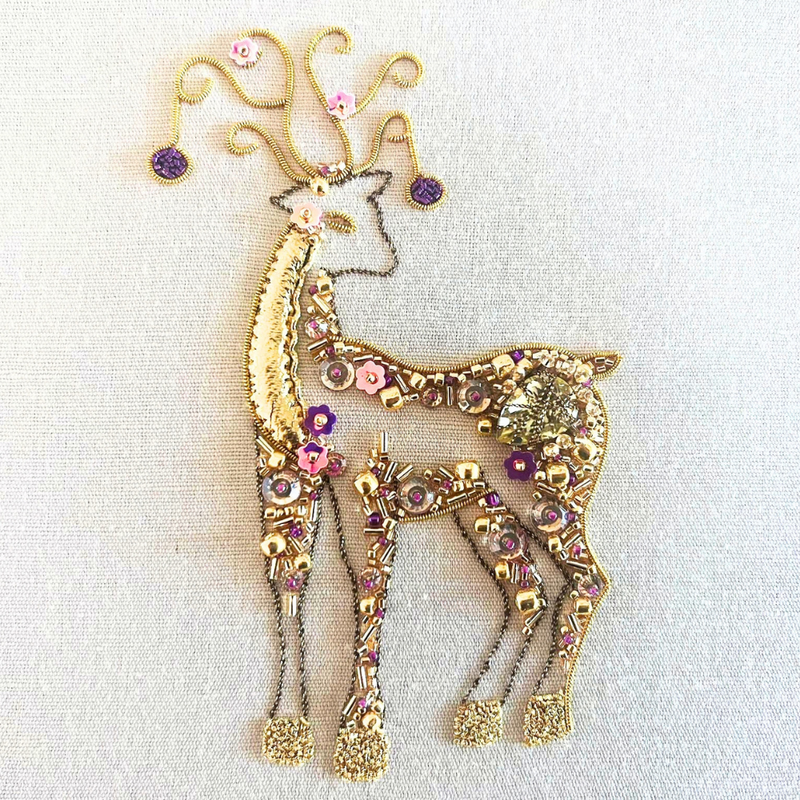 Christmas Goldwork & Beadwork Reindeer Kit