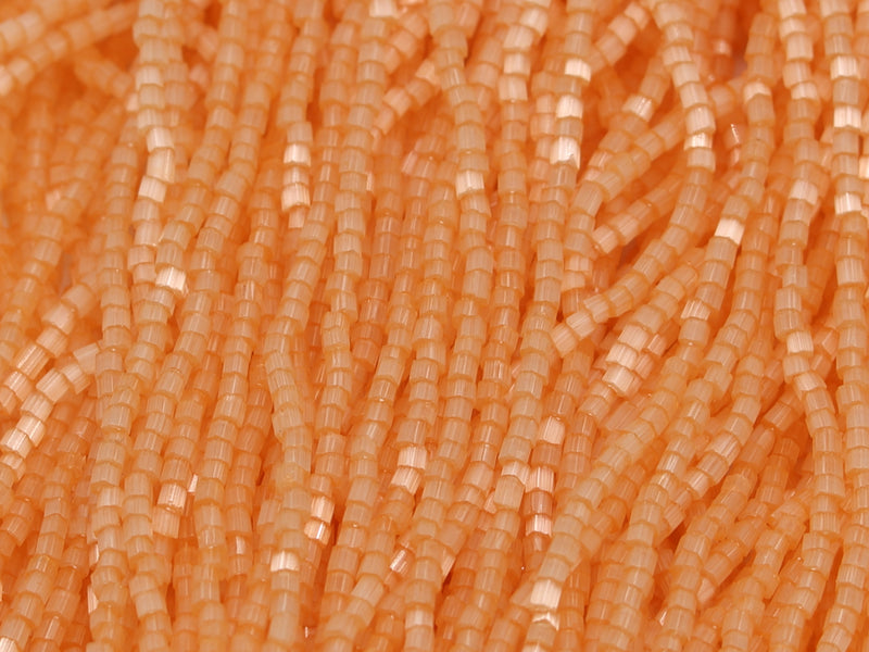 Pre-Strung 2 Cut Satin Finish Beads - Tangerine